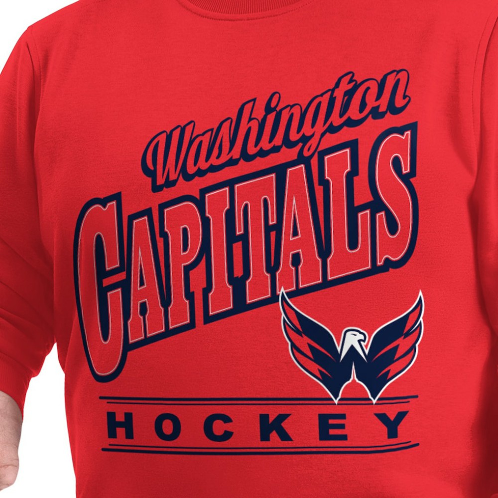 Washington Capitals G-III Sports by Carl Banks Adaptive Headliner Fleece Sweatshirt - Red Sweatshirts