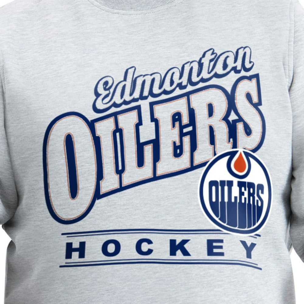 Edmonton Oilers G-III Sports by Carl Banks Adaptive Headliner Fleece Sweatshirt - Gray Sweatshirts