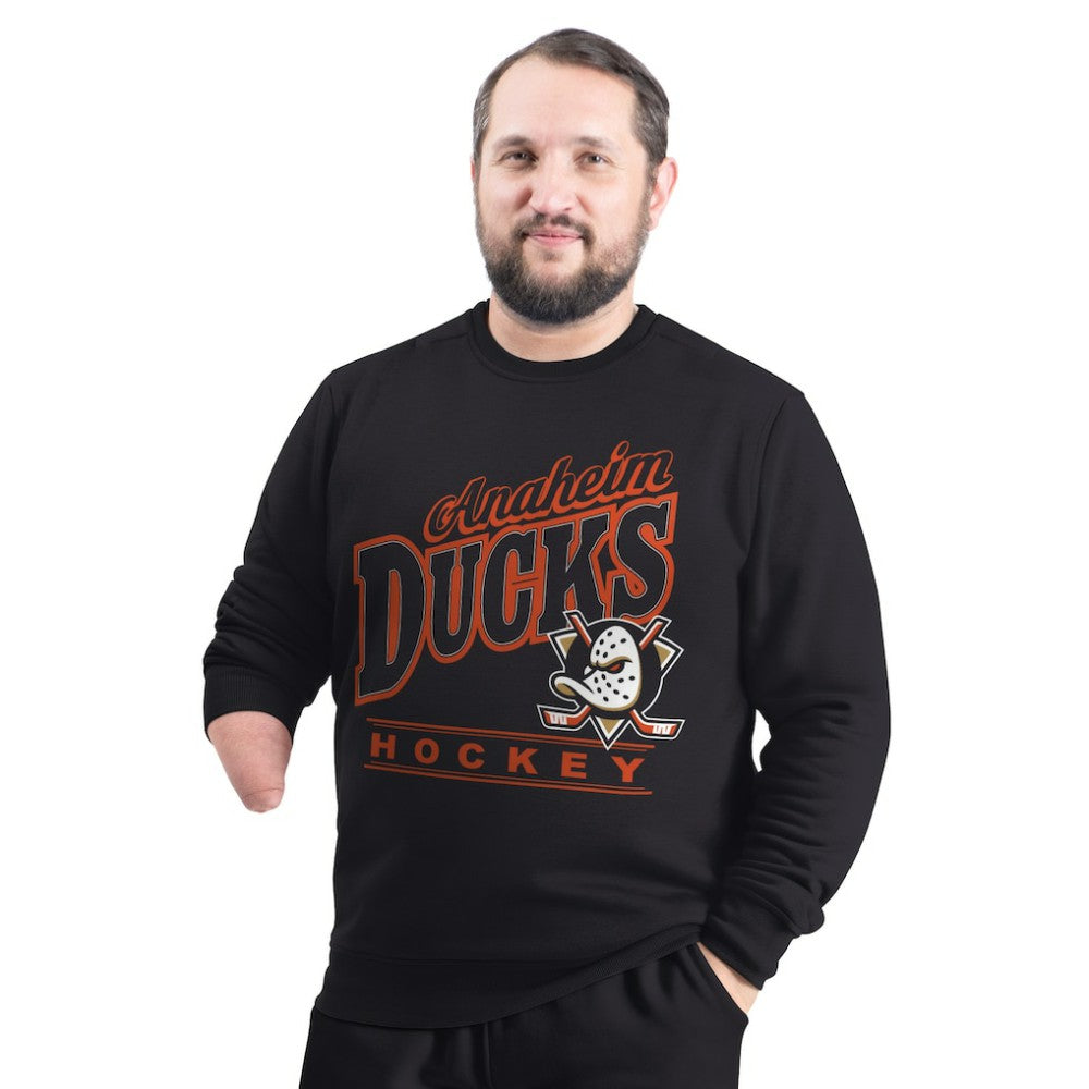 Anaheim Ducks G-III Sports by Carl Banks Adaptive Headliner Fleece Sweatshirt - Black Sweatshirts