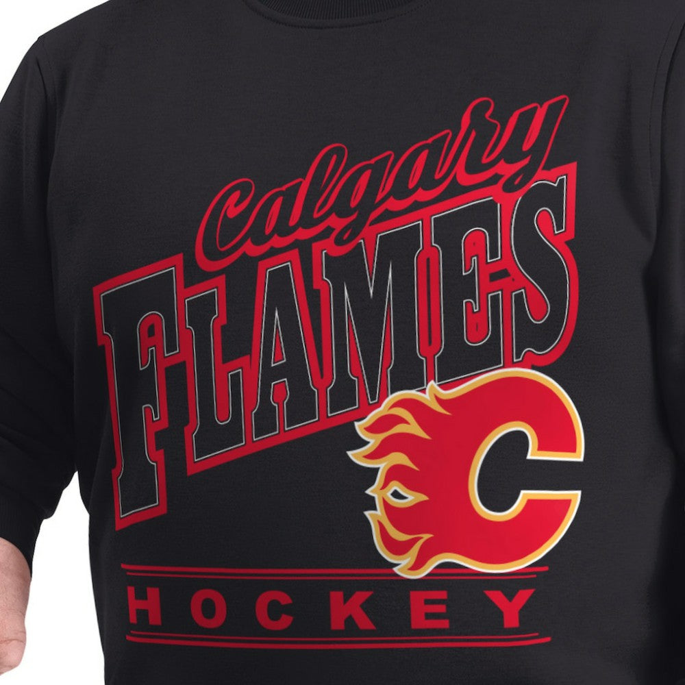 Calgary Flames G-III Sports by Carl Banks Adaptive Headliner Fleece Sweatshirt - Black Sweatshirts