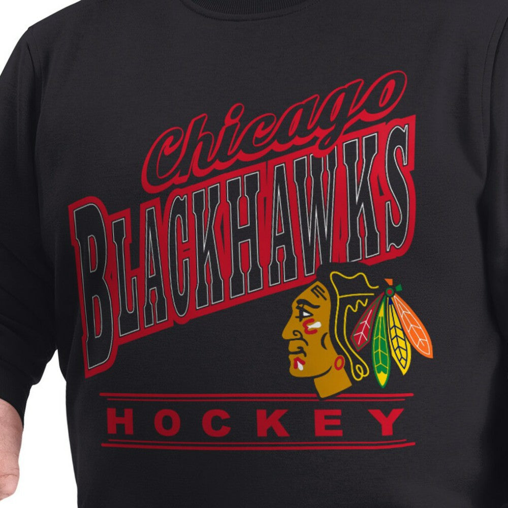 Chicago Blackhawks G-III Sports by Carl Banks Adaptive Headliner Fleece Sweatshirt - Black Sweatshirts