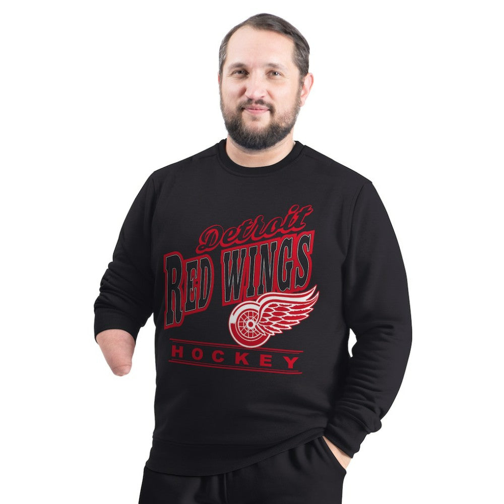 Detroit Red Wings G-III Sports by Carl Banks Adaptive Headliner Fleece Sweatshirt - Black Sweatshirts