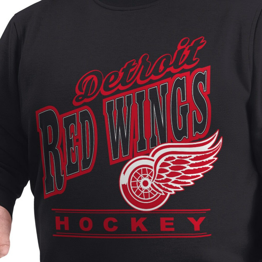 Detroit Red Wings G-III Sports by Carl Banks Adaptive Headliner Fleece Sweatshirt - Black Sweatshirts