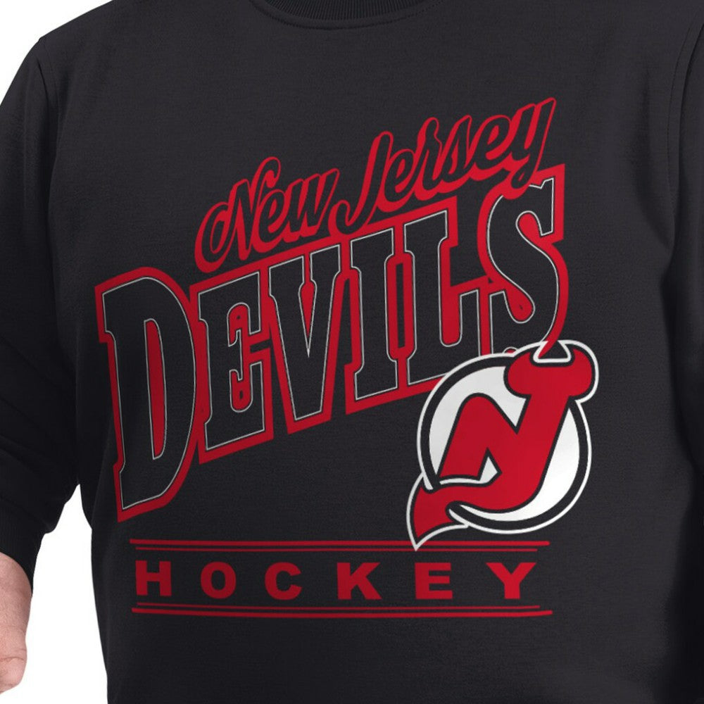 New Jersey Devils G-III Sports by Carl Banks Adaptive Headliner Fleece Sweatshirt - Black Sweatshirts