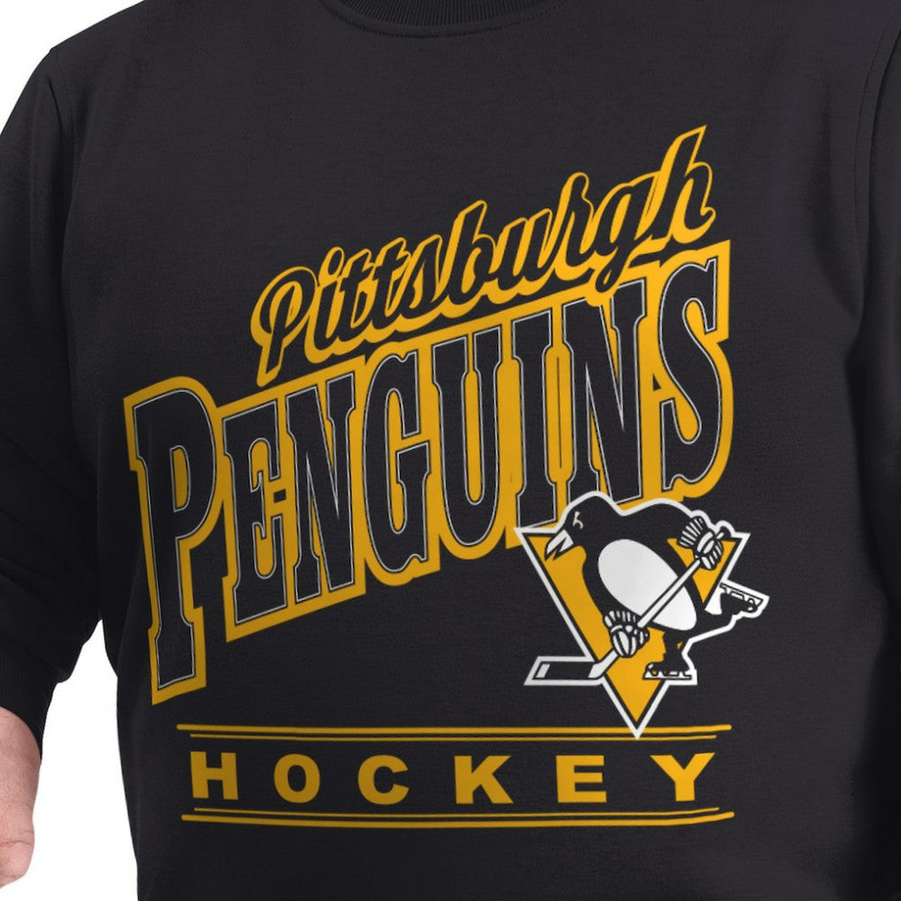 Pittsburgh Penguins G-III Sports by Carl Banks Adaptive Headliner Fleece Sweatshirt - Black Sweatshirts