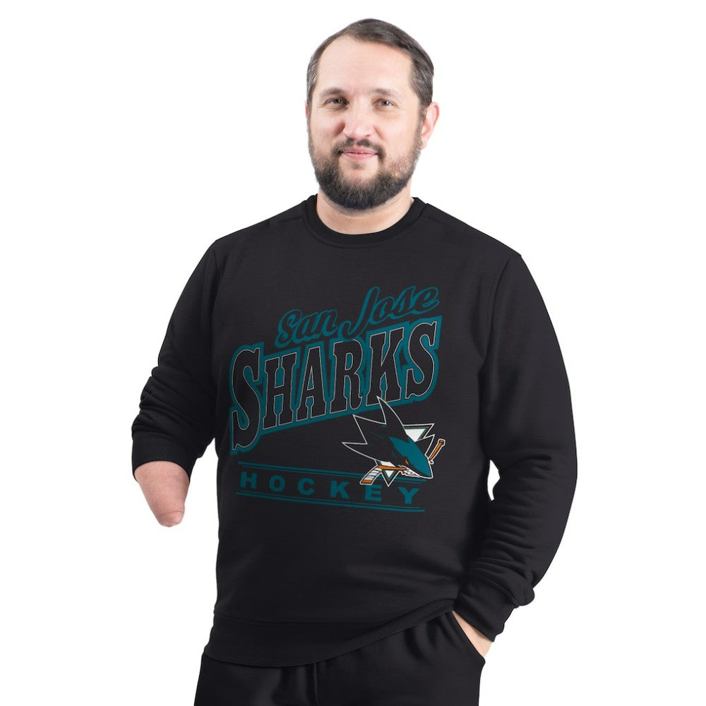San Jose Sharks G-III Sports by Carl Banks Adaptive Headliner Fleece Sweatshirt - Black Sweatshirts