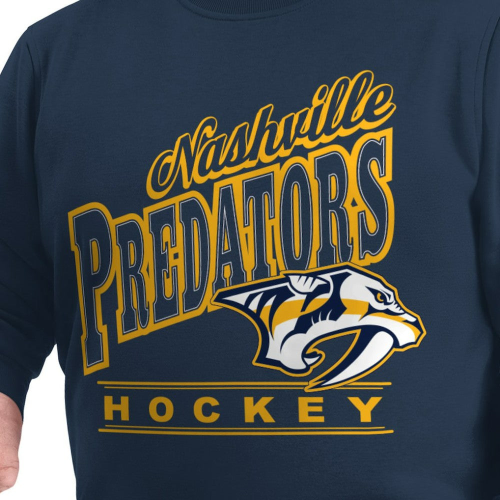 Nashville Predators G-III Sports by Carl Banks Adaptive Headliner Fleece Sweatshirt - Navy Sweatshirts