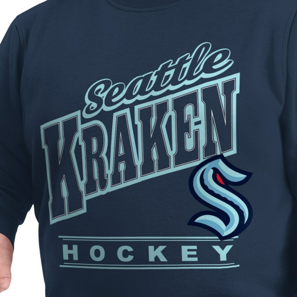 Seattle Kraken G-III Sports by Carl Banks Adaptive Headliner Fleece Sweatshirt - Deep Sea Blue Sweatshirts