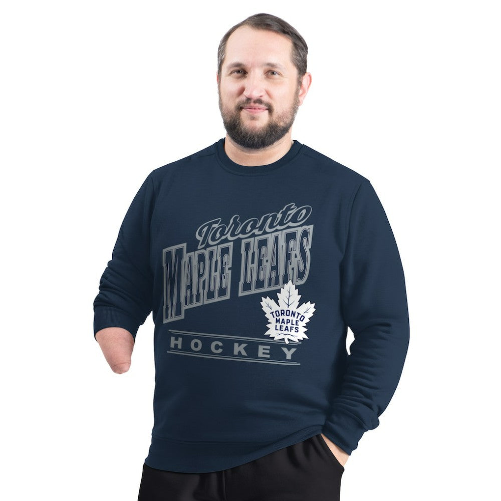 Toronto Maple Leafs G-III Sports by Carl Banks Adaptive Headliner Fleece Sweatshirt - Navy Sweatshirts