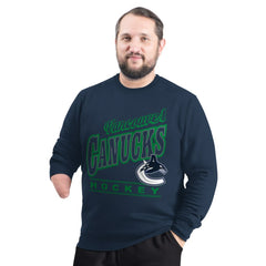Vancouver Canucks G-III Sports by Carl Banks Adaptive Headliner Fleece Sweatshirt - Navy Sweatshirts