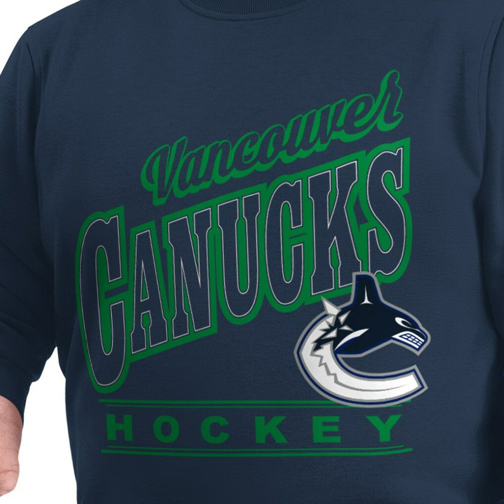 Vancouver Canucks G-III Sports by Carl Banks Adaptive Headliner Fleece Sweatshirt - Navy Sweatshirts