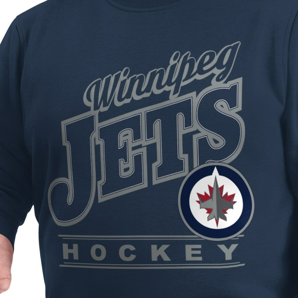 Winnipeg Jets G-III Sports by Carl Banks Adaptive Headliner Fleece Sweatshirt - Navy Sweatshirts