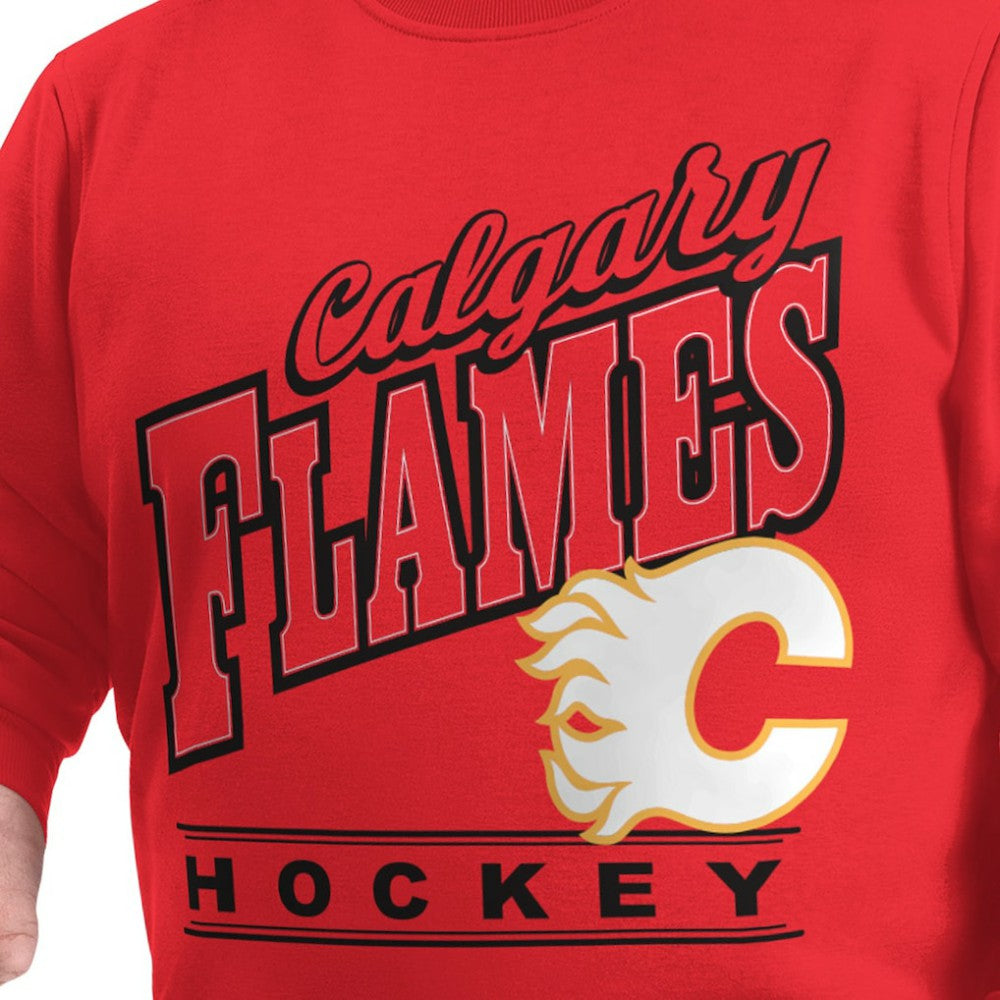Calgary Flames G-III Sports by Carl Banks Adaptive Headliner Fleece Sweatshirt - Red Sweatshirts
