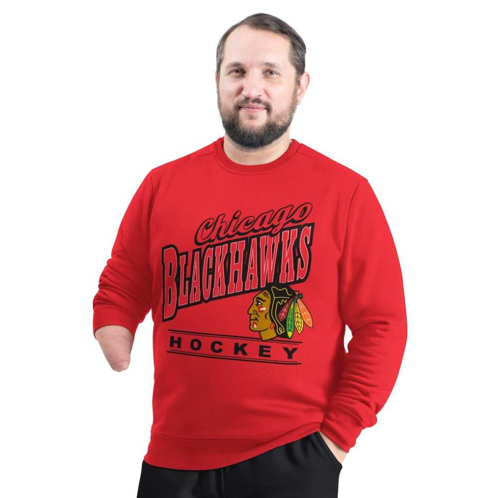 Chicago Blackhawks G-III Sports by Carl Banks Adaptive Headliner Fleece Sweatshirt - Red Sweatshirts
