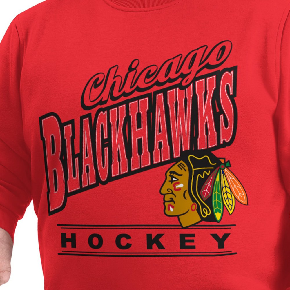 Chicago Blackhawks G-III Sports by Carl Banks Adaptive Headliner Fleece Sweatshirt - Red Sweatshirts