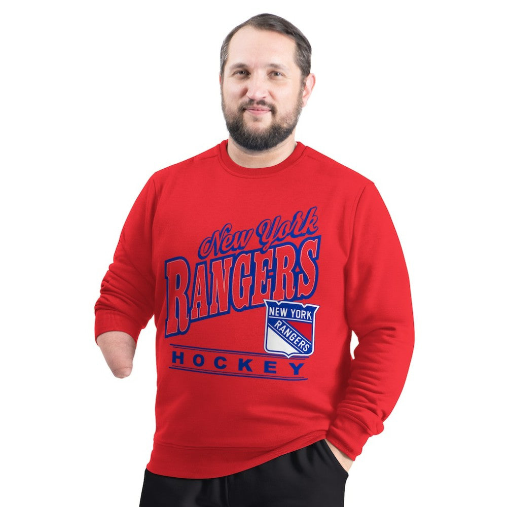 New York Rangers G-III Sports by Carl Banks Adaptive Headliner Fleece Sweatshirt - Red Sweatshirts