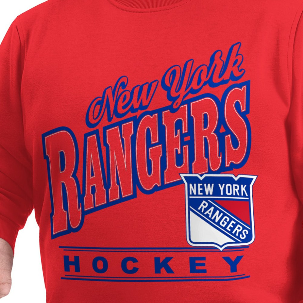 New York Rangers G-III Sports by Carl Banks Adaptive Headliner Fleece Sweatshirt - Red Sweatshirts