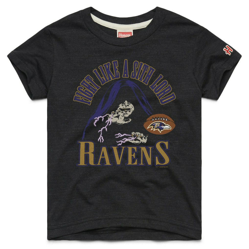 Baltimore Ravens Homage Youth Star Wars x NFL Tri-Blend T-Shirt - Black on sale