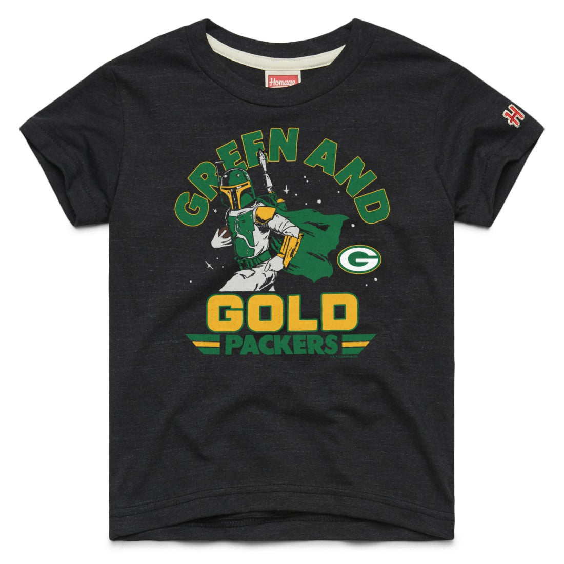 Green Bay Packers Homage Youth Star Wars x NFL Tri-Blend T-Shirt - Black sale