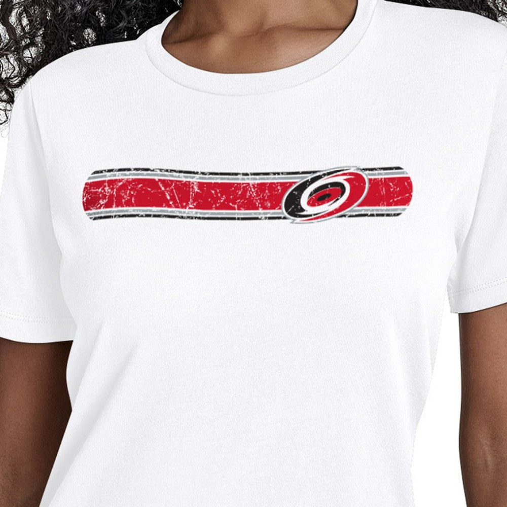Carolina Hurricanes Starter Women's Team Stripe T-Shirt - White T-shirts