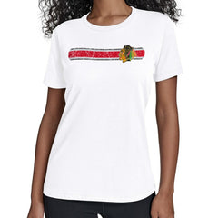 Chicago Blackhawks Starter Women's Team Stripe T-Shirt - White T-shirts