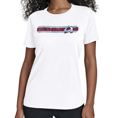 Colorado Avalanche Starter Women's Team Stripe T-Shirt - White T-shirts