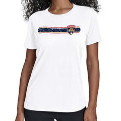 Florida Panthers Starter Women's Team Stripe T-Shirt - White T-shirts
