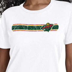 Minnesota Wild Starter Women's Team Stripe T-Shirt - White T-shirts