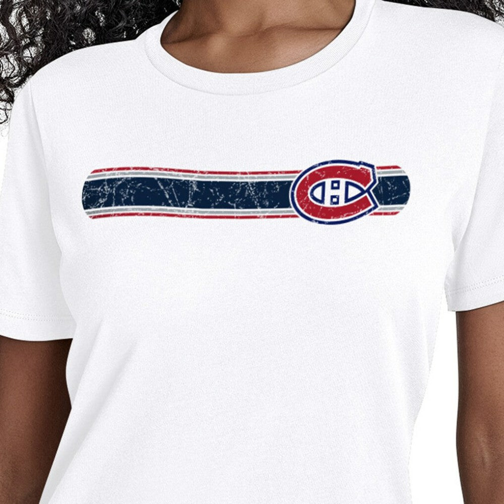 Montreal Canadiens Starter Women's Team Stripe T-Shirt - White T-shirts