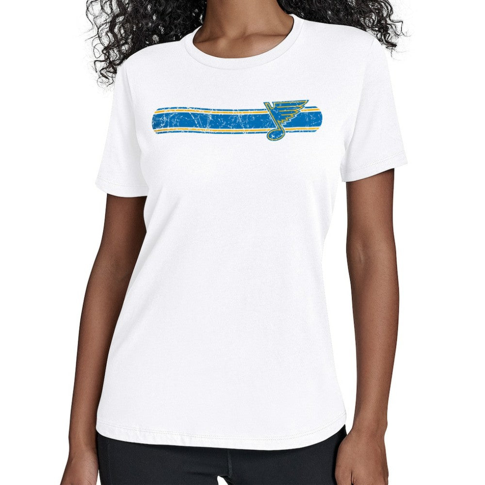 St. Louis Blues Starter Women's Team Stripe T-Shirt - White T-shirts