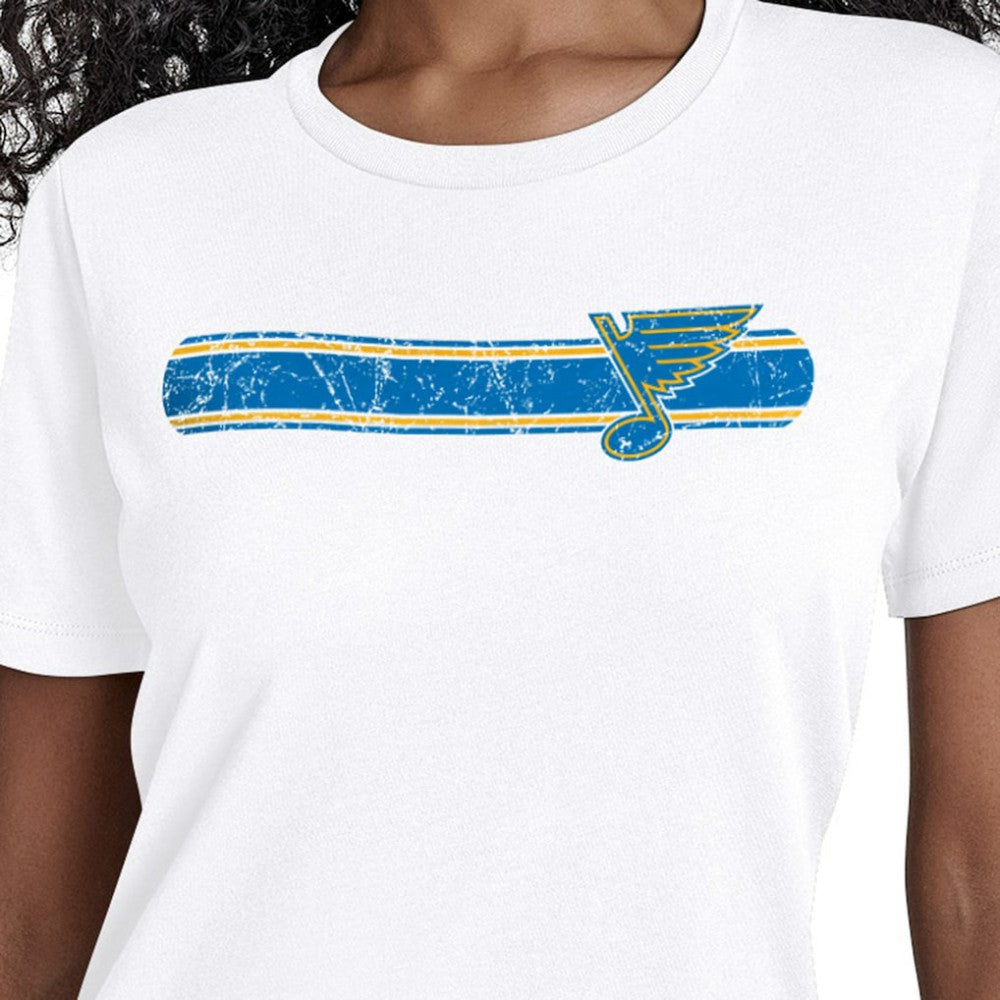 St. Louis Blues Starter Women's Team Stripe T-Shirt - White T-shirts