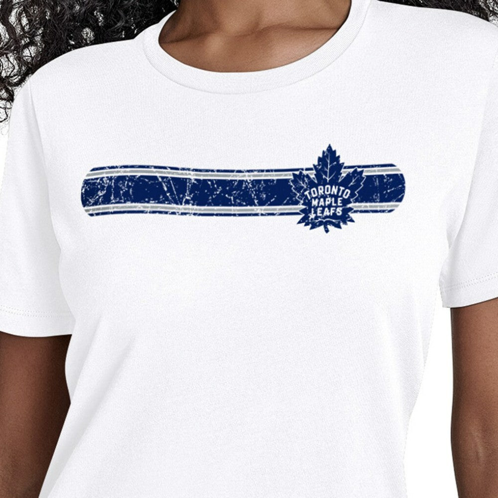 Toronto Maple Leafs Starter Women's Team Stripe T-Shirt - White T-shirts