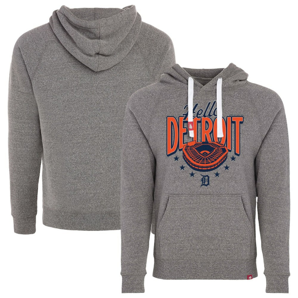Detroit Tigers Sportiqe Unisex Hello Detroit Olsen Tri-Blend Fleece Hoodie Heather Gray