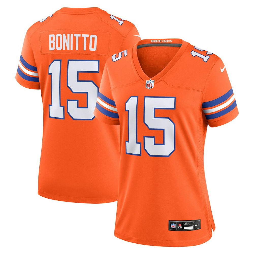 Nik Bonitto Denver Broncos Women's Alternate 2 Mile High Collection 1977 Throwback Game Jersey - Orange outlet