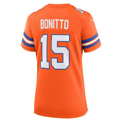 Nik Bonitto Denver Broncos Women's Alternate 2 Mile High Collection 1977 Throwback Game Jersey - Orange outlet