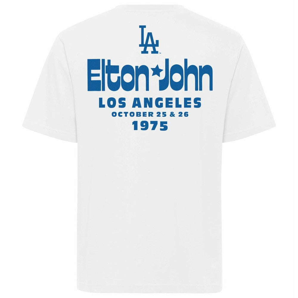 Los Angeles Dodgers x Elton John Sportiqe Unisex  Duke Oversized T-Shirt White