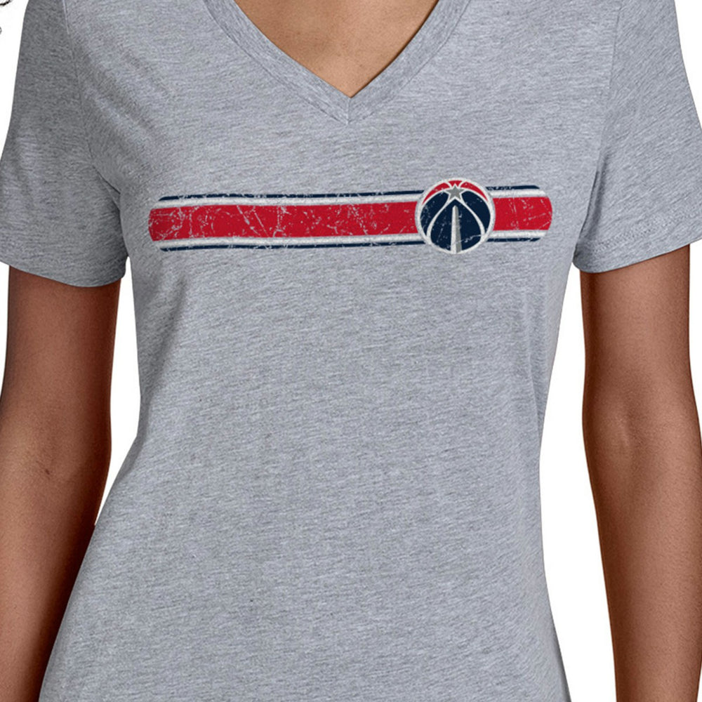 Washington Wizards Starter Women's Team Stripe V-Neck T-Shirt - Gray online