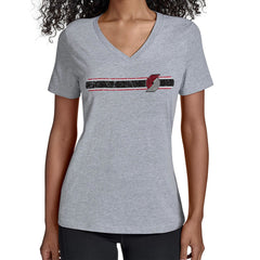 Portland Trail Blazers Starter Women's Team Stripe V-Neck T-Shirt - Gray cheap
