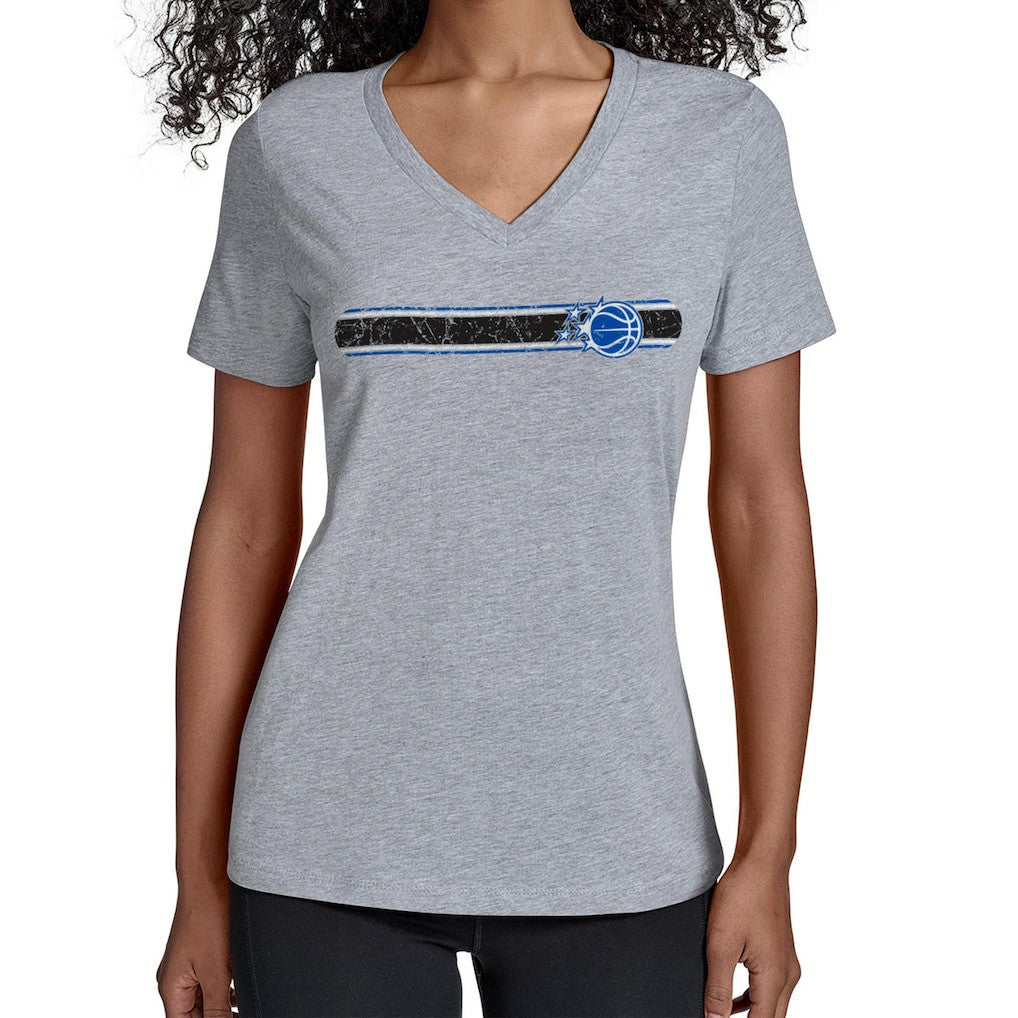 Orlando Magic Starter Women's Team Stripe V-Neck T-Shirt - Gray discount