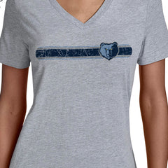 Memphis Grizzlies Starter Women's Team Stripe V-Neck T-Shirt - Gray cheap