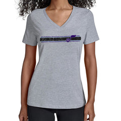 Utah Jazz Starter Women's Team Stripe V-Neck T-Shirt - Gray cheap