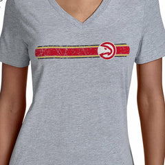 Atlanta Hawks Starter Women's Team Stripe V-Neck T-Shirt - Gray for sale