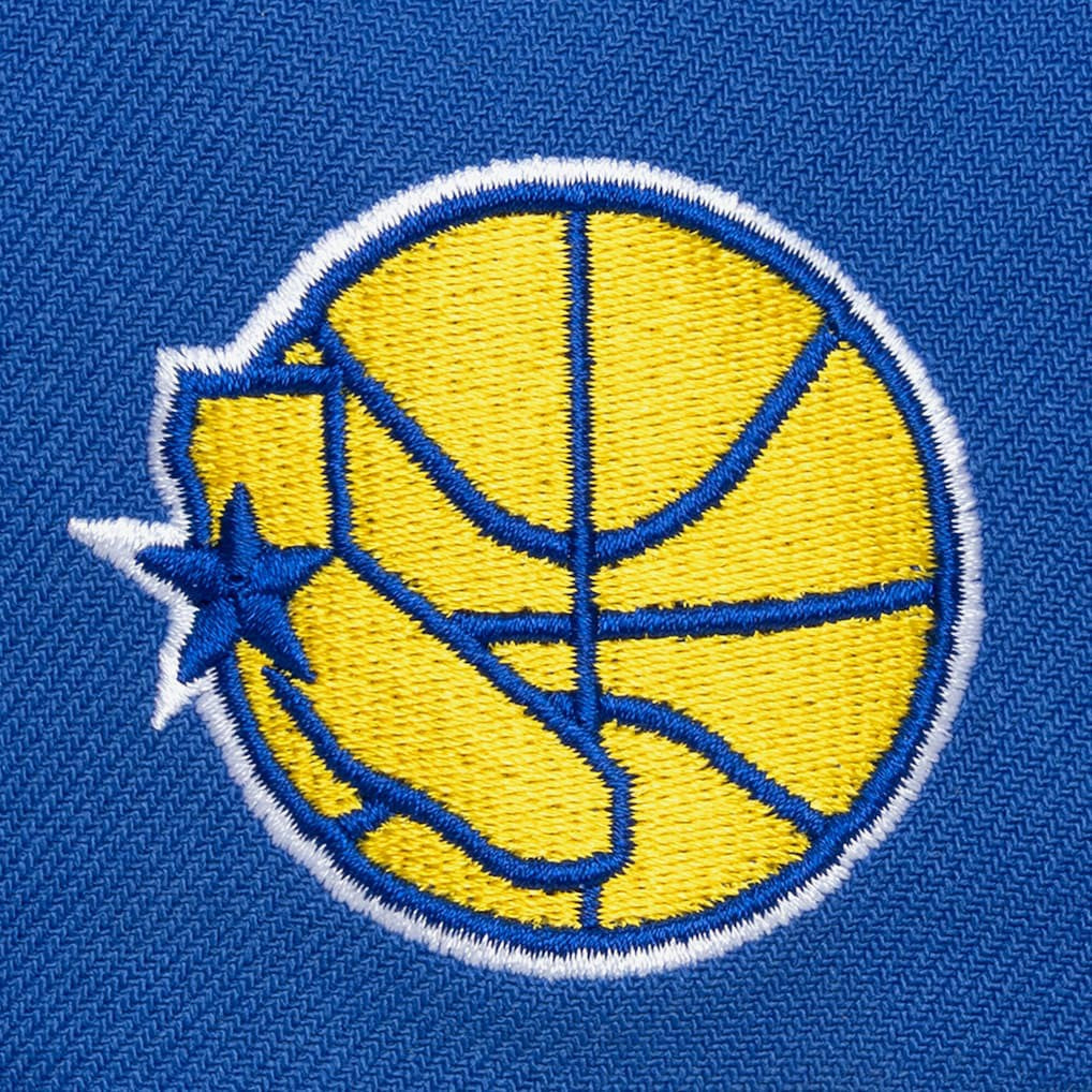 Golden State Warriors Hardwood Classics Old School Stacked Text Snapback Hat sale - Royal sale