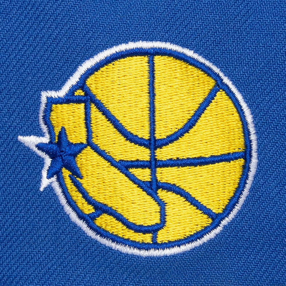 Golden State Warriors Hardwood Classics Old School Stacked Text Snapback Hat sale - Royal sale