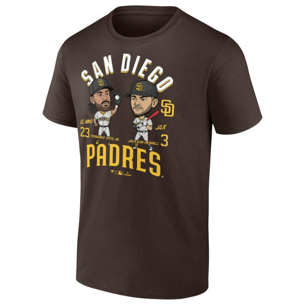 Fernando Tatis Jr. & Jackson Merrill San Diego Padres Player Duo T-Shirt Brown