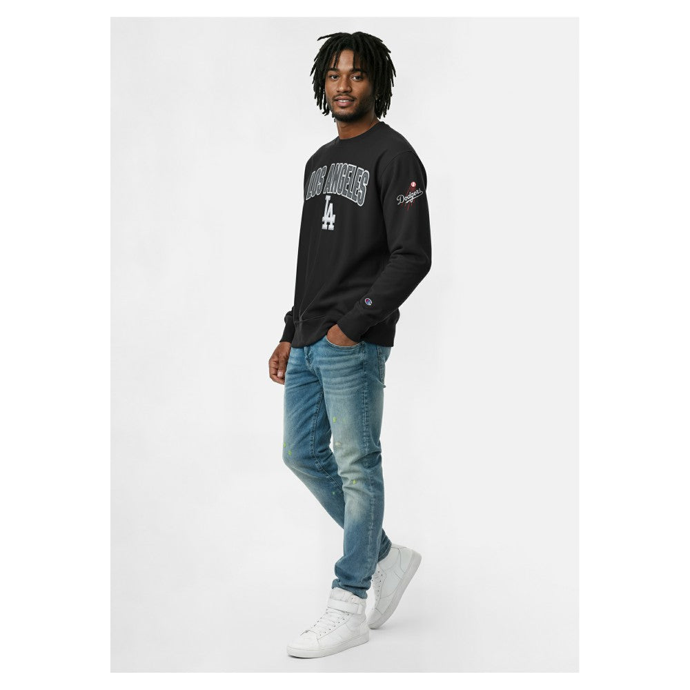 Los Angeles Dodgers Champion Reverse Weave Chenille Sweatshirt Black