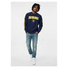Milwaukee Brewers Champion Reverse Weave Chenille Sweatshirt Navy