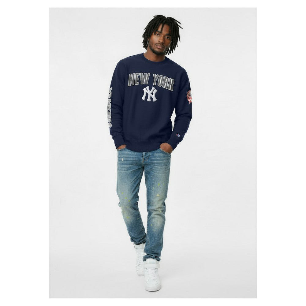 New York Yankees Champion Reverse Weave Chenille Sweatshirt Navy