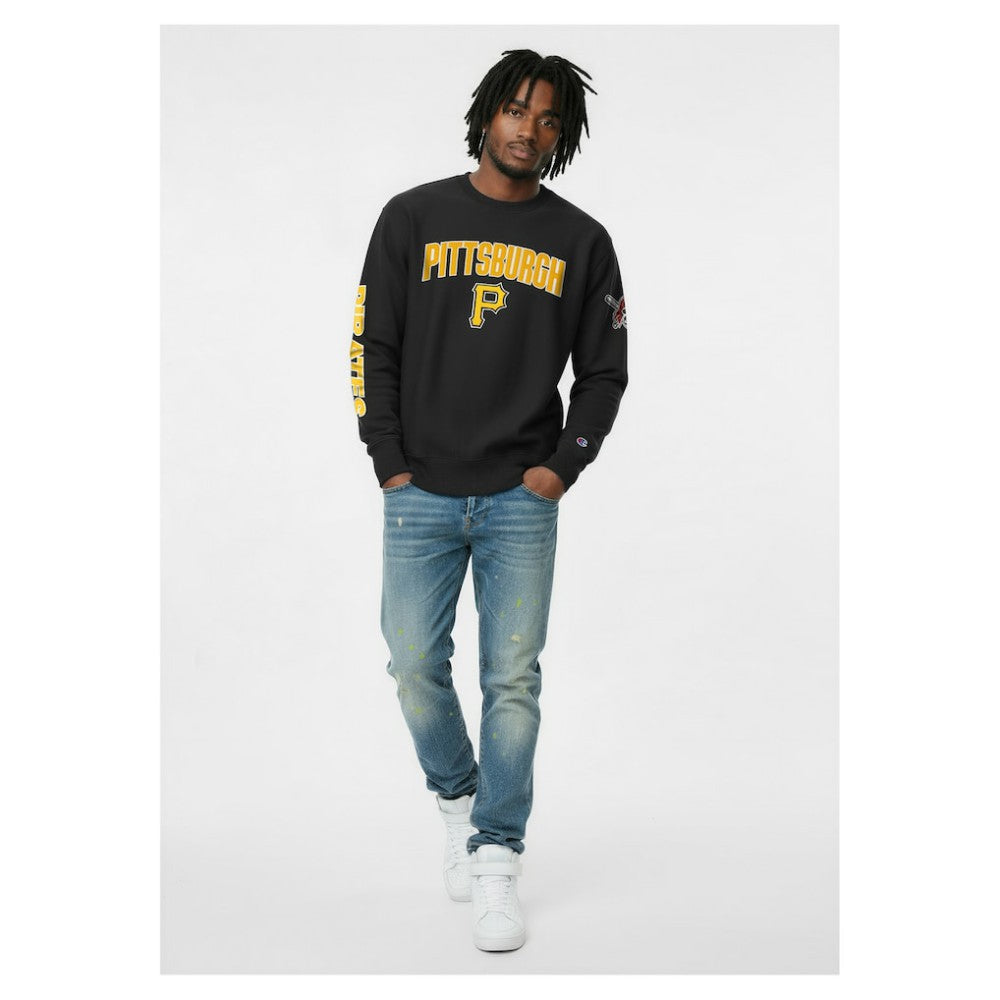 Pittsburgh Pirates Champion Reverse Weave Chenille Sweatshirt Black