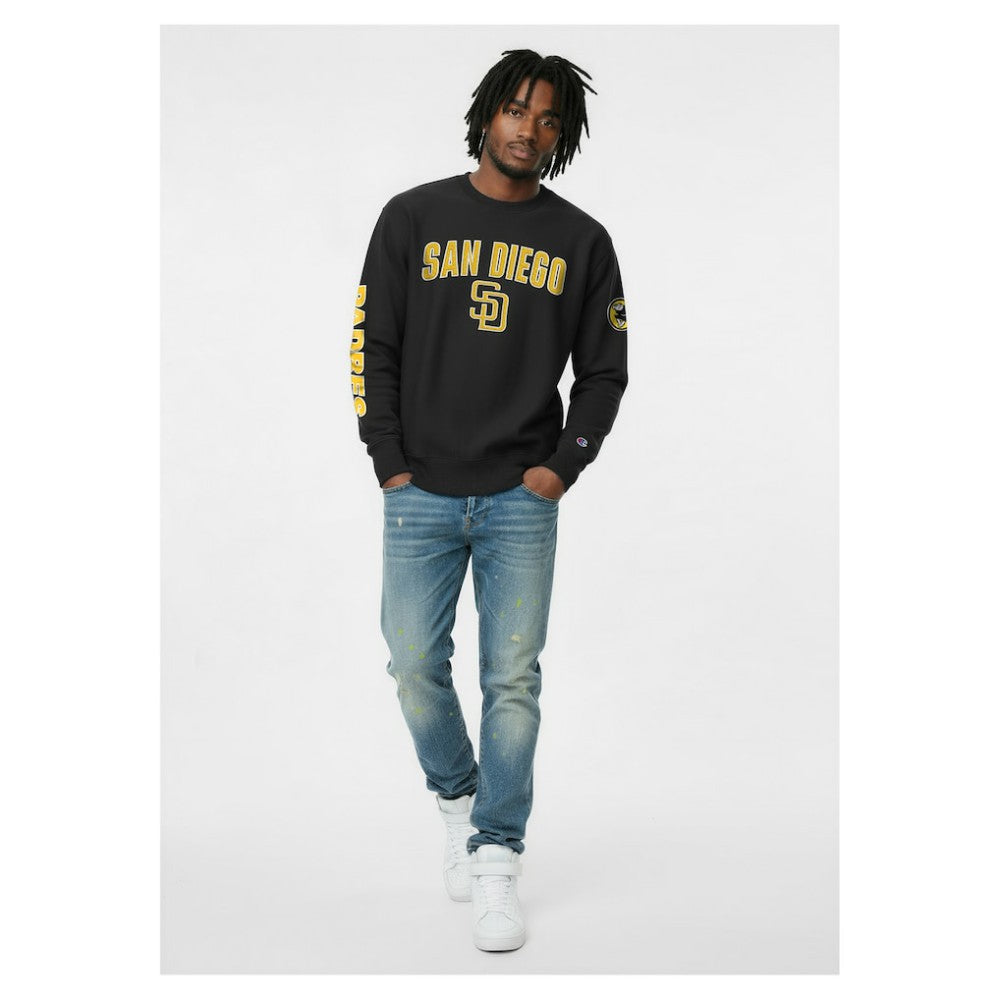 San Diego Padres Champion Reverse Weave Chenille Sweatshirt Black